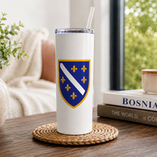 Bosnian Ljiljan Crest 20 oz Skinny Tumbler