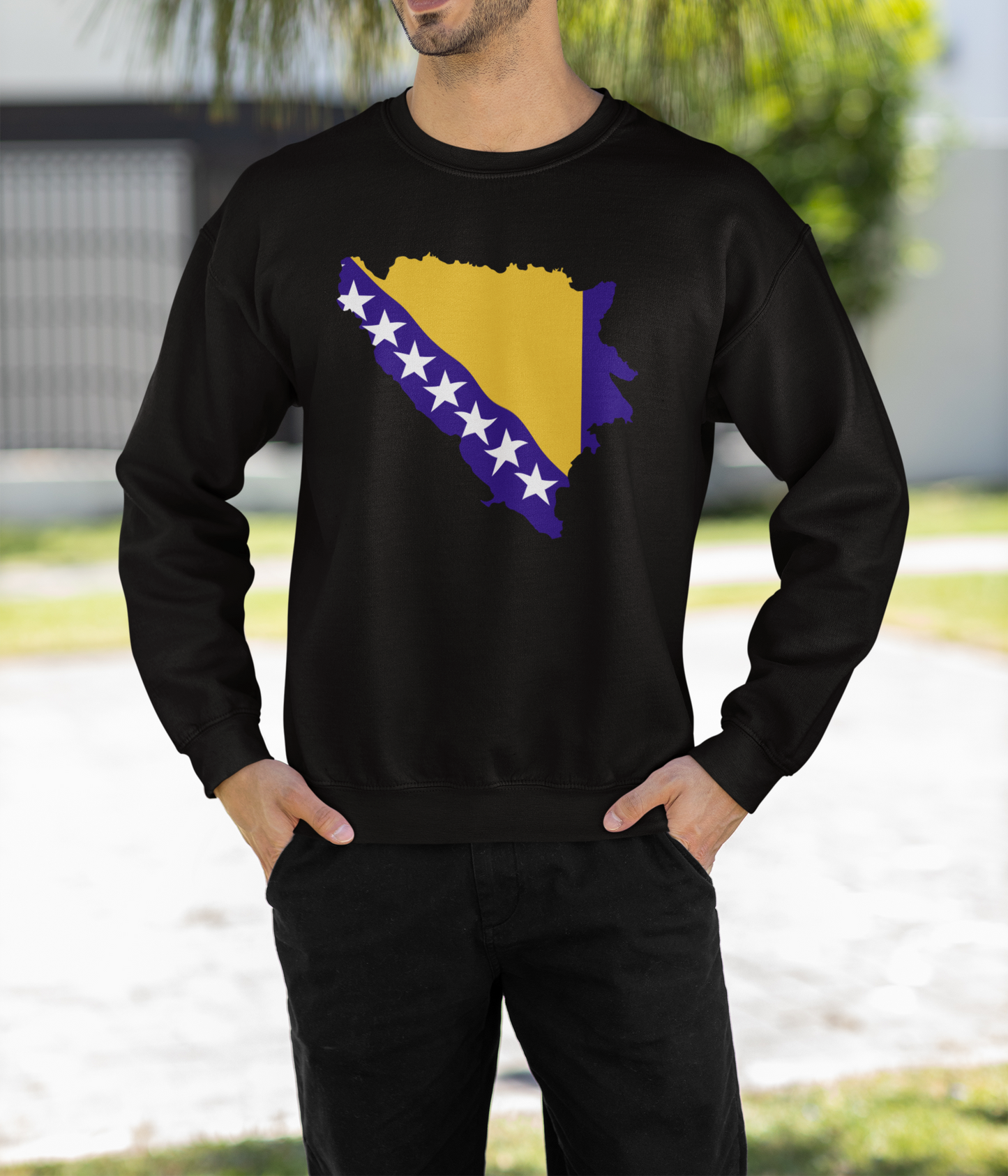 Bosna Flag Map Crewneck Sweatshirt