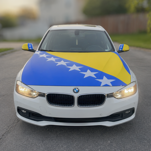 Bosna Flag Car Hood & Mirror Flag Set