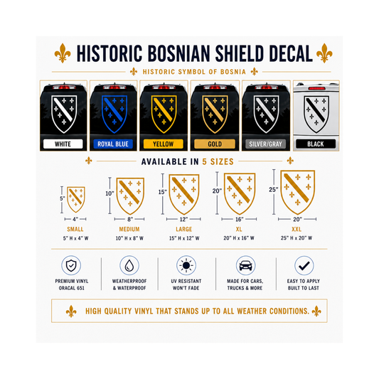 Bosnian Ljiljan Shield Vinyl Decal