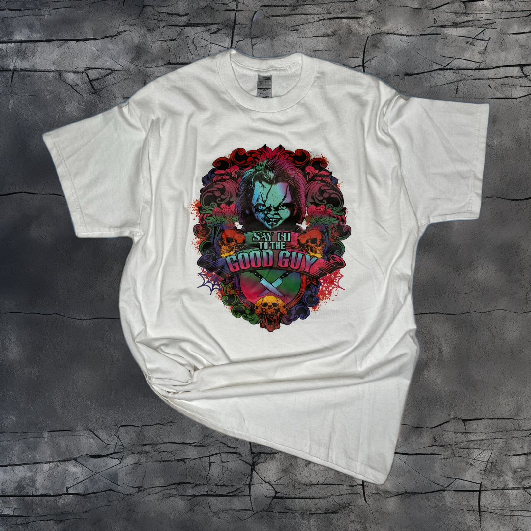 Say Hi to the Good Guy-Glow in the Dark White-Tee