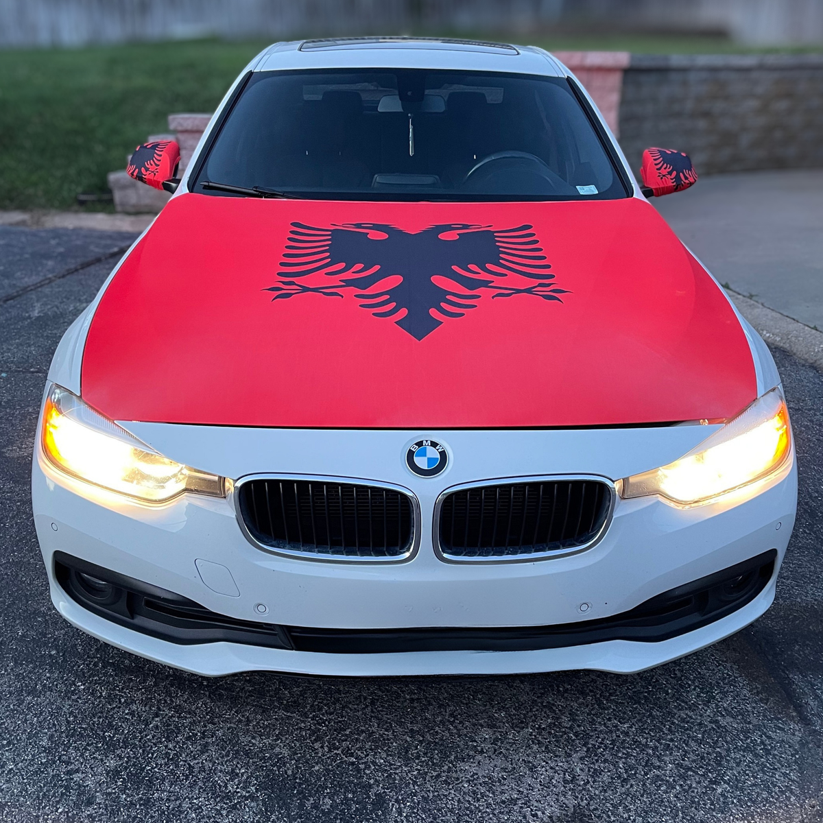 Albania Flag Car Hood & Mirror Cover Set