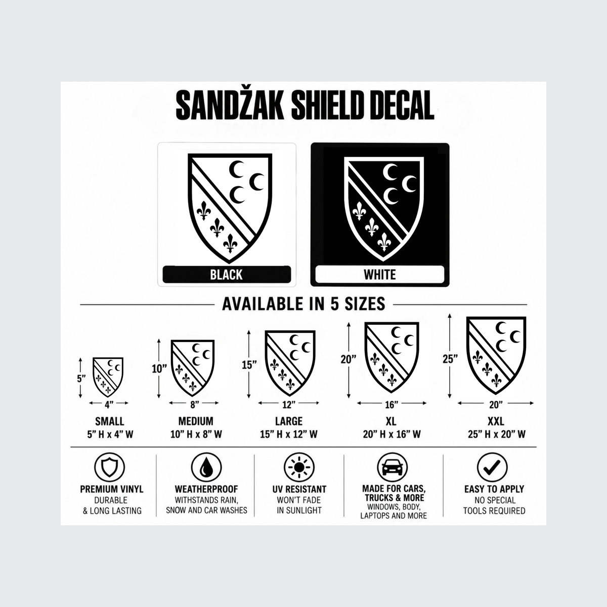 Sandzak Shield Vinyl Decal