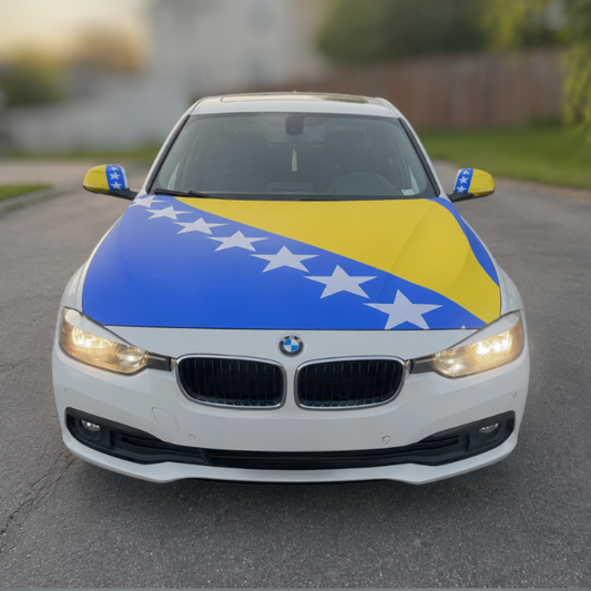 Bosna Flag Car Hood & Mirror Flag Set
