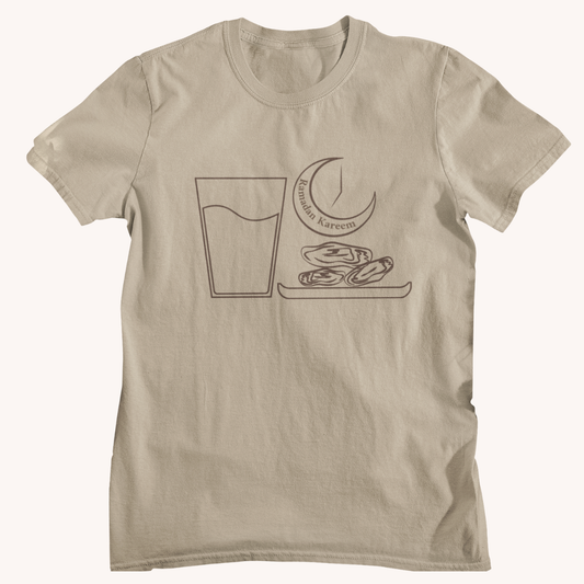 Minimal Ramadan Kareem Tee | Iftar Crescent Design