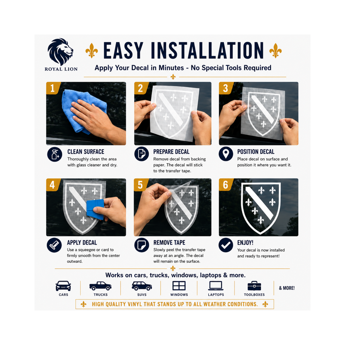 Bosnian Ljiljan Shield Vinyl Decal