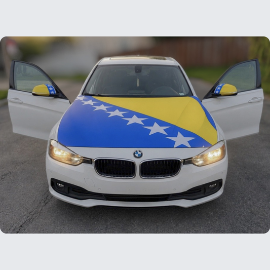 Bosna Flag Car Hood & Mirror Flag Set