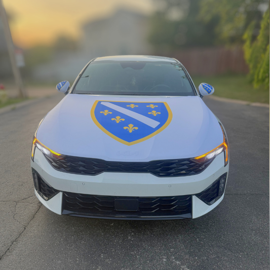 Bosna Crest Car Hood & Mirror Flag Set