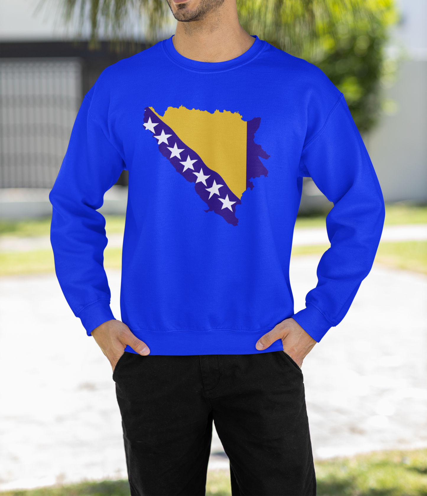 Bosna Flag Map Crewneck Sweatshirt