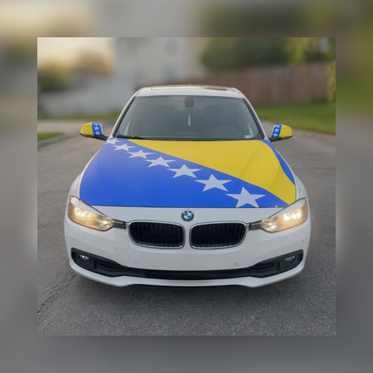 Bosna Flag Car Hood & Mirror Flag Set
