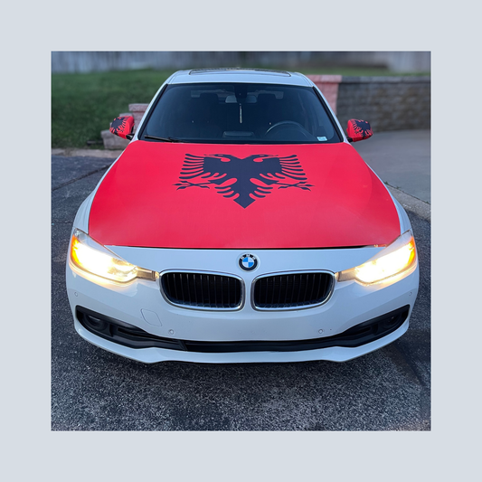 Albania Flag Car Hood & Mirror Cover Set