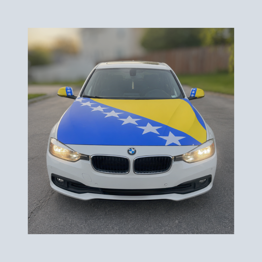 Bosna Flag Car Hood & Mirror Flag Set
