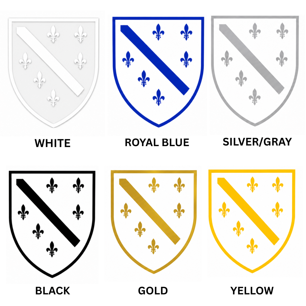 Bosnian Ljiljan Shield Vinyl Decal Bundle – Mix & Match