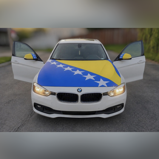 Bosna Flag Car Hood & Mirror Flag Set