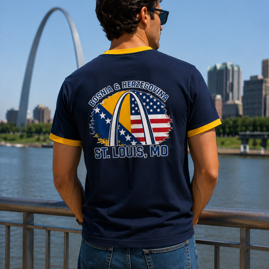 Zmajevi in STL Ringer T-Shirt | Navy/Gold Edition