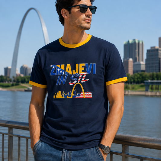 Zmajevi in STL Ringer T-Shirt | Navy/Gold Edition