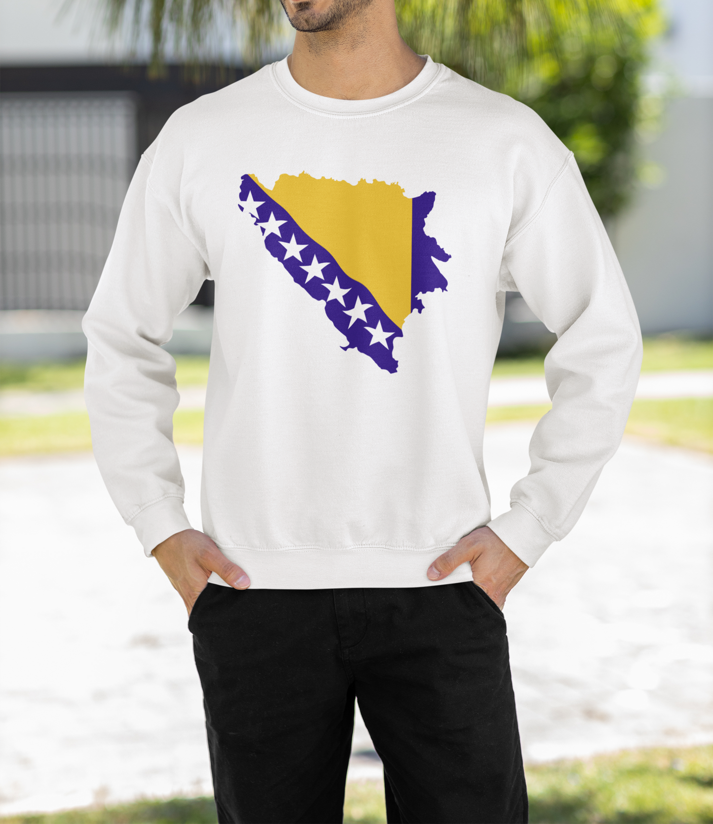 Bosna Flag Map Crewneck Sweatshirt