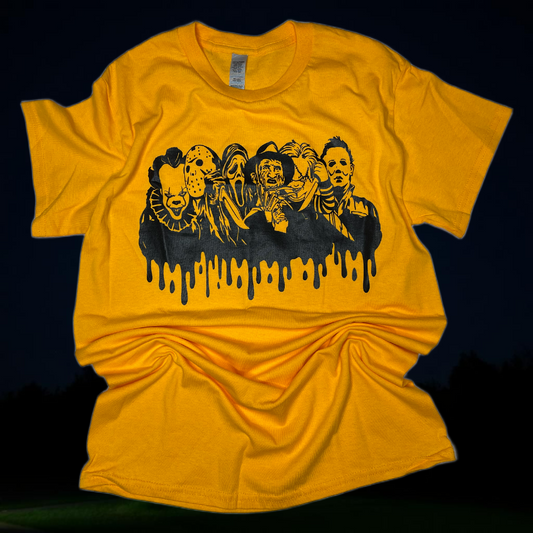 Horror Villains Drip-Yellow Tee