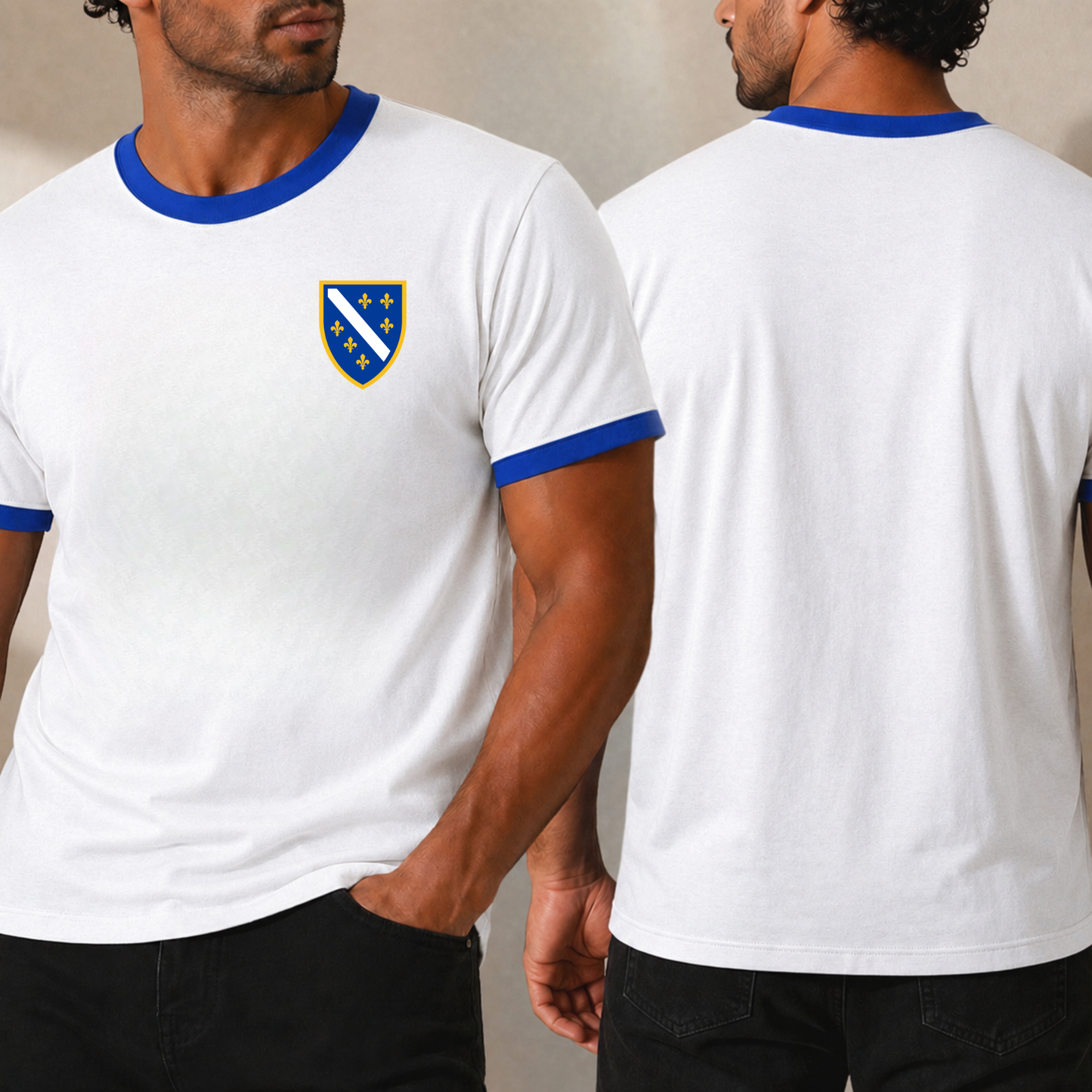 Bosna Crest Left Chest Ringer T-Shirt